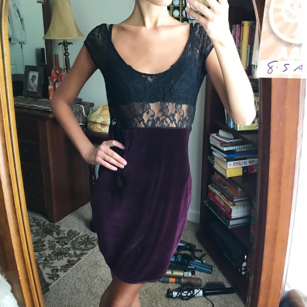 Urban Outfitters Lace & Velvet Dress